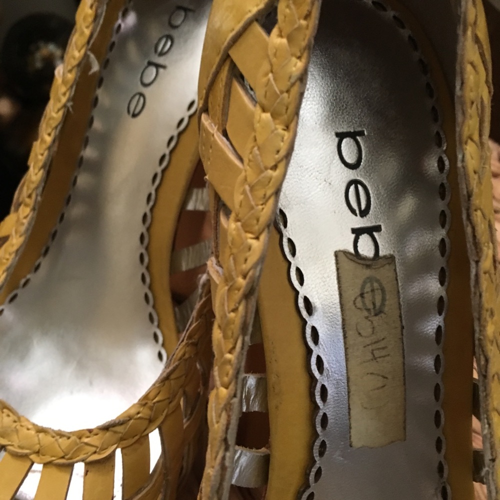 BEBE Yellow Platform Leather Shoes - Picture 2 of 4